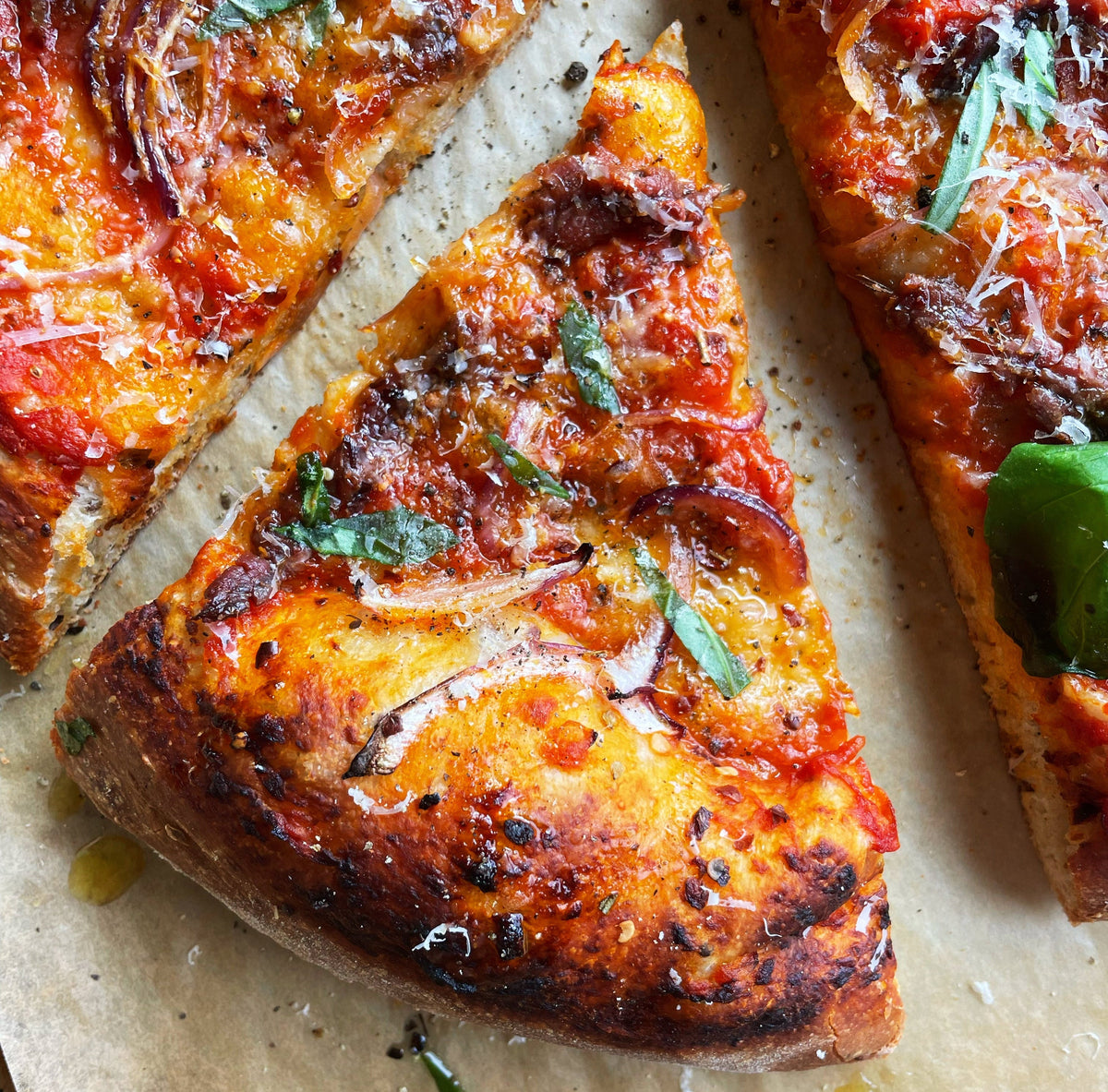 Anchovy Pizza Recipe with Red Onions, Parm & Basil | Fishwife