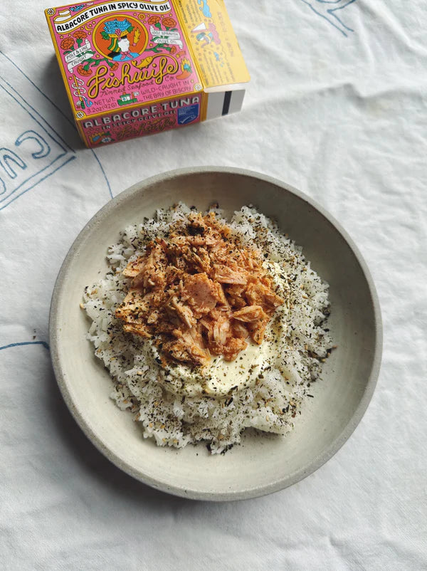 Spicy Tuna with Steamed Rice, Mayo, and Furikake | Fishwife