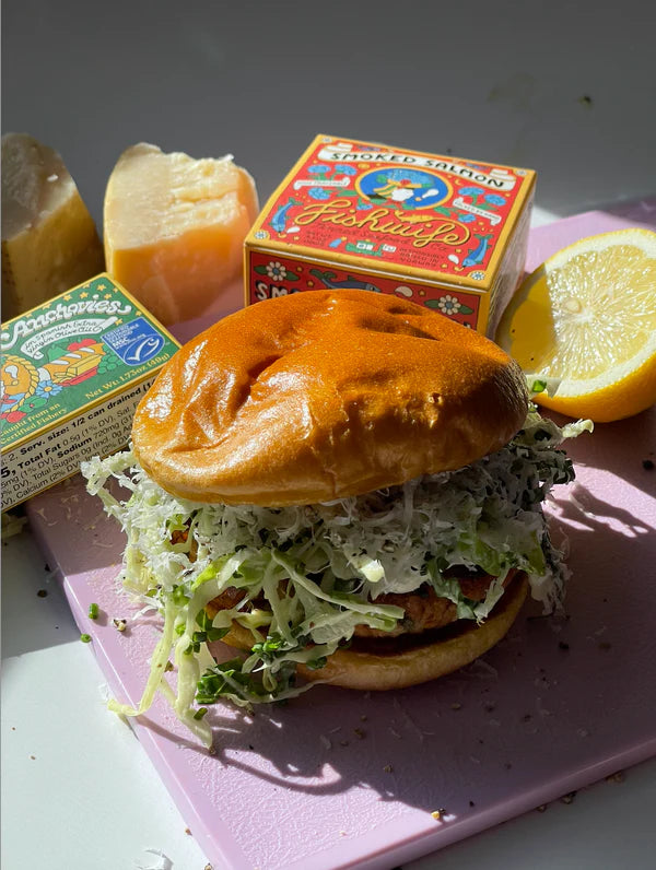Smoked Salmon Burgers with Caesar Slaw | Fishwife