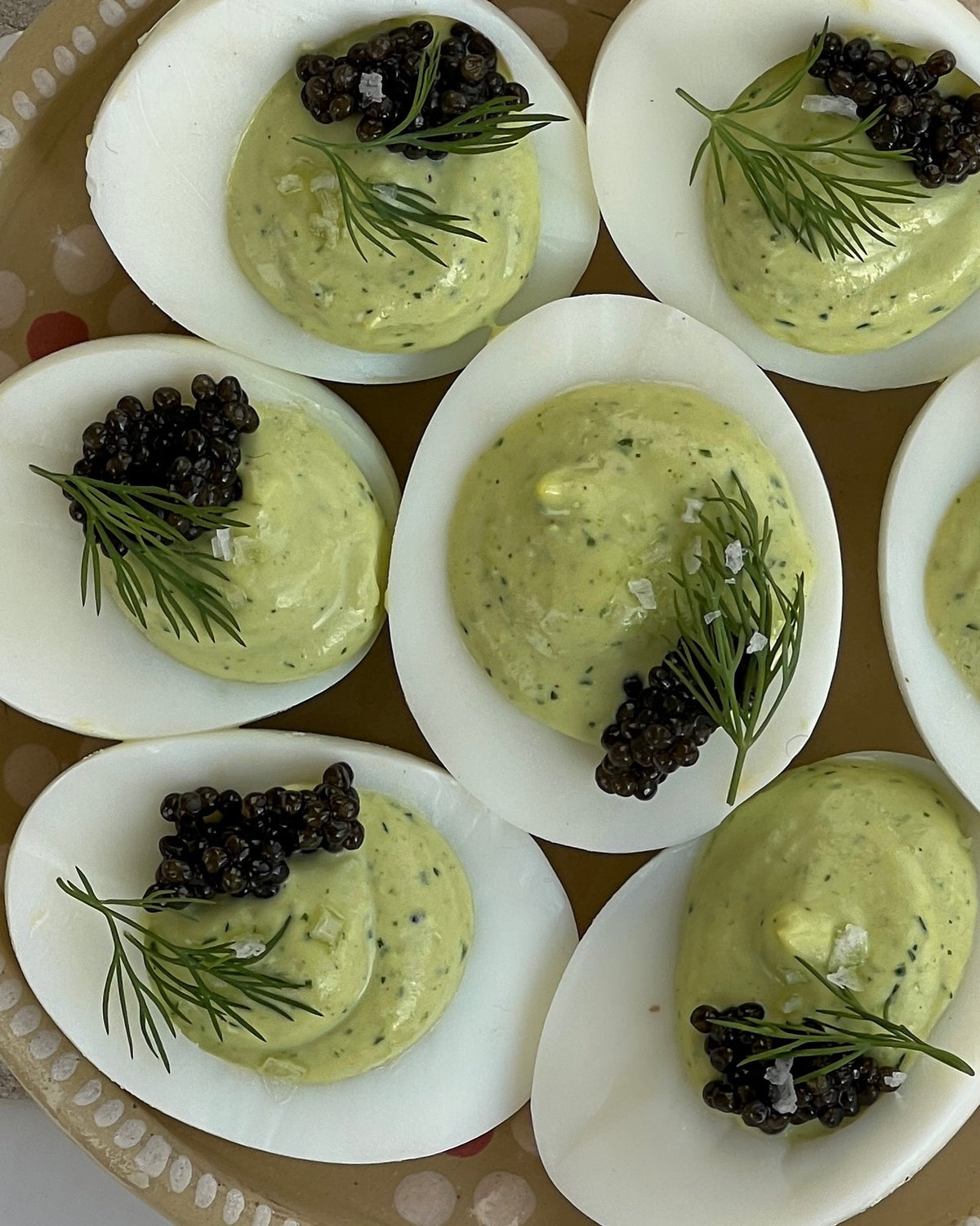 Smoked Salmon Deviled Eggs with Caviar