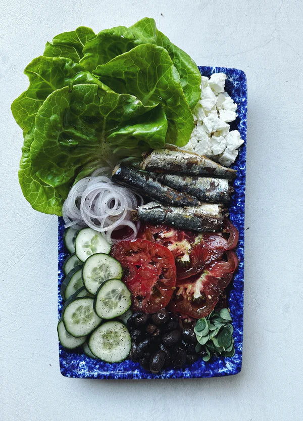 Deconstructed Greek Salad with Sardines