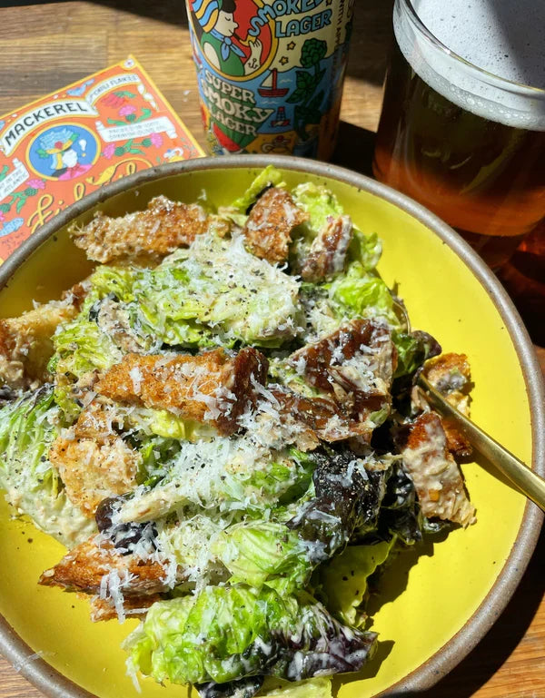 Smoky Mackerel Caesar Salad