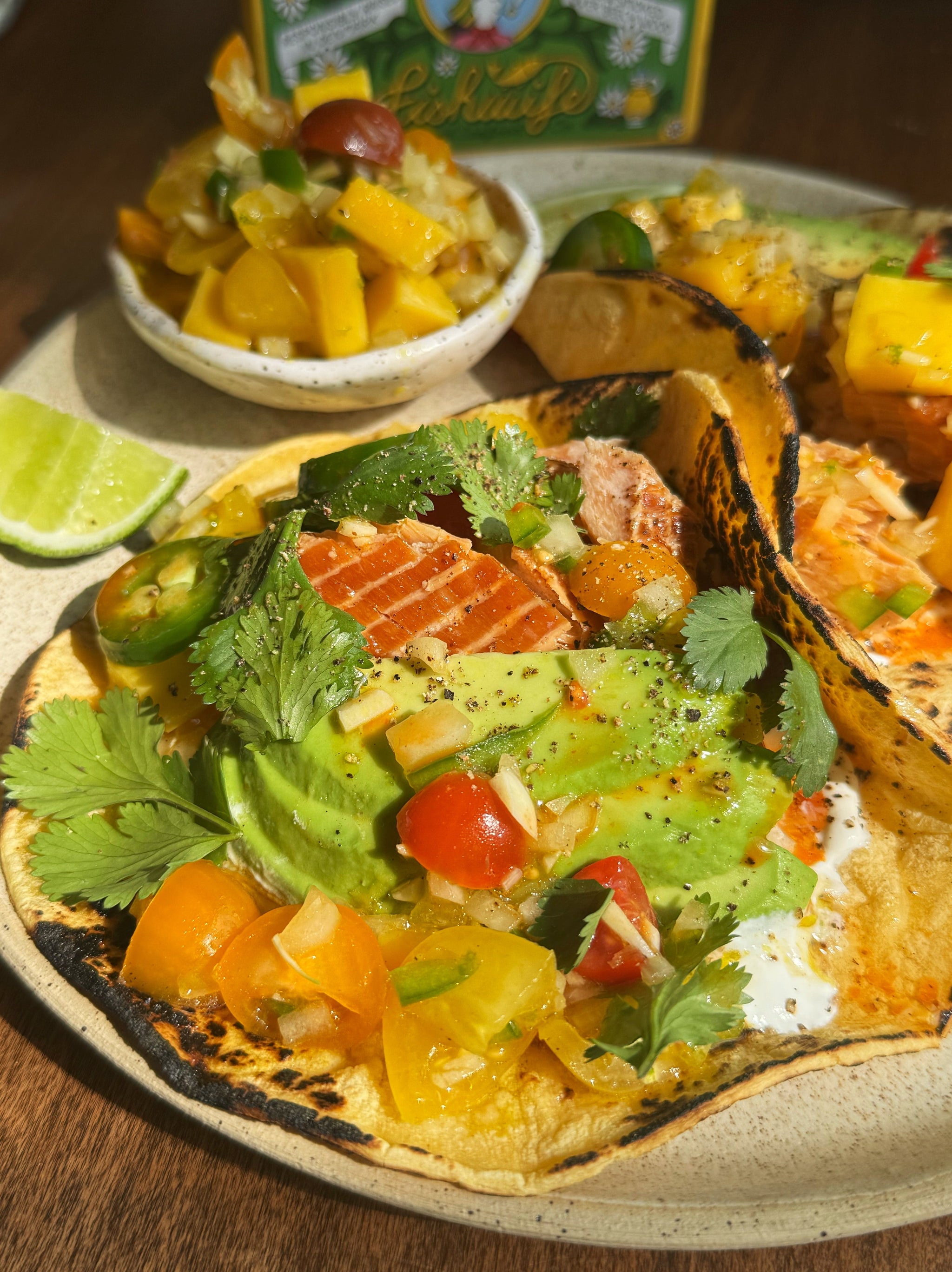 Rainbow Trout Taco with Mango & Sungold Tomato Salsa | Fishwife