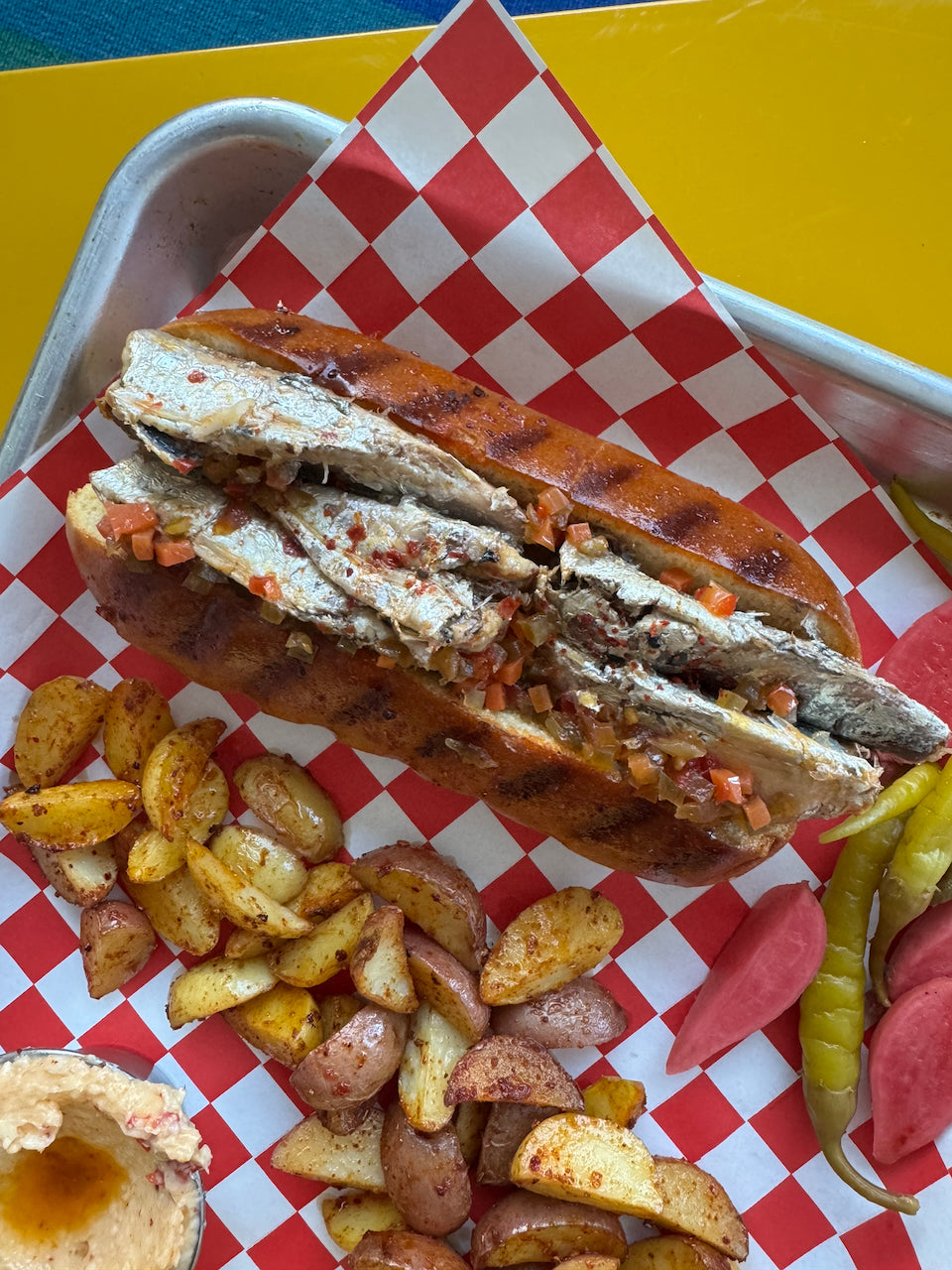 Spicy Sardine Hot Dog