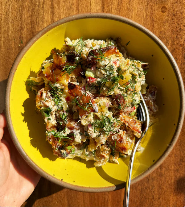 Smashed Potato Salad with Tuna