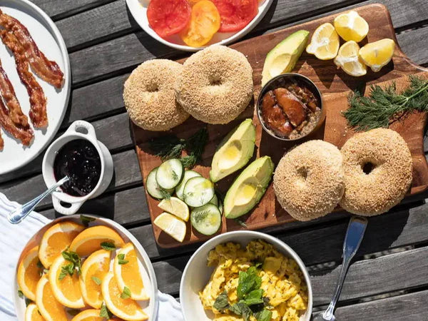 Salmon and Smashed Avocado Bagel